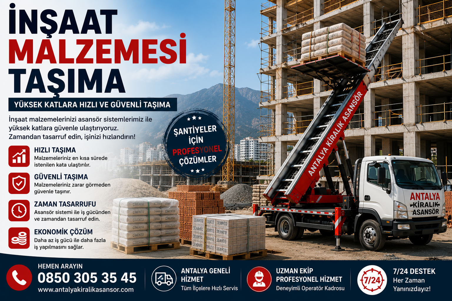 Antalya Saatlik Asansör Kiralama